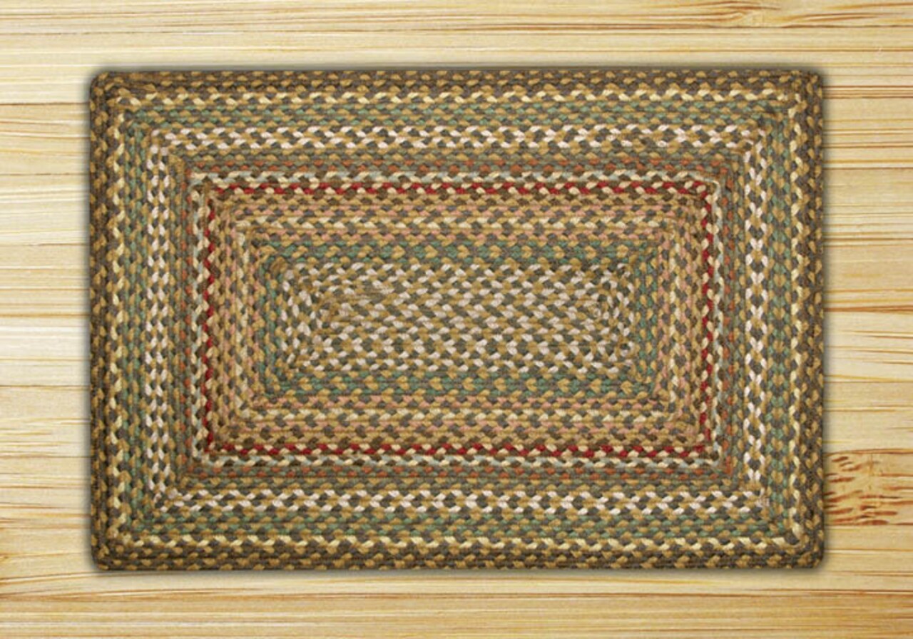 Earth Rugs RC-51 Fir Tonal Rectangle Braided Rug 2 Feet x 8 Feet